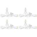 4 Sets C7 Accessory Cord with One LED Light Bulb, 6 Feet White Cord UL Listed C7 LED Christmas Village Lights with On/Off Switch Plugs for Christmas Craft House Village Salt Lamp Holiday Decorations