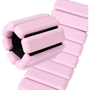 Ankle & Wrist Weights for Women  Adjustable Silicone Wrist & Ankle Weights, Wearable Arm/Leg Set for Pilates, Yoga, Walking & Strength Training (1 or 2lbs Pair Black or Pink)