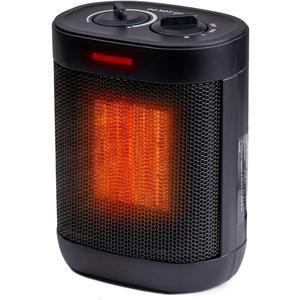 Comfort Zone Compact Electric Space Heater for Indoor Use  1500W Fan-Forced PTC Ceramic Heater with Adjustable Thermostat, 3 Heat Settings, Tip-Over & Overheat Protection, ETL Listed  Black