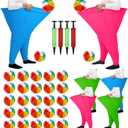 6 Sets Granny Pants Yard Activity for Adults, Giant Outdoor Party Activity with 6 Oversized Granny Pants and 30 Bouncy Balls and 4 Air Pumps, for Family Gatherings, Groups, and Backyard Party
