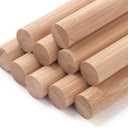 Wooden Dowel Rods Wood Dowels for Crafts, 10 PCS 5/8 x 15 Bamboo Wooden Sticks for Crafts, Round Macrame Dowels, Unfinished Hard Wood Sticks for Crafting, Arts and DIYers and Wedding Ribbon Wands