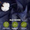 NICETOWN Linen Textured Sheer Curtains 96 inch Long for Living Room, Privacy Chic Sheer Curtains Window Treatment Translucent Drapes for Farmhouse/Cottage, W70 x L96, Dark Blue, 1 Pair
