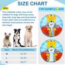 SCENEREAL Dog Cone Alternative After Surgery Donut Collar, Soft Pet Recovery Pillow Collar for Medium Large Dogs, Inflatable Adjustable Neck Collars to Prevent Licking, King Print E-Collars XL (Blue, XL)