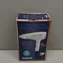 Conair Double Ceramic Travel Dryer with Concentrator & Folding Handle, 1875W Travel Blow Dryer with Smart Voltage Technology, Ionic Conditioning Fights Frizz, 3 Heat & 2 Speed Settings, White