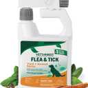 Vet's Best Flea and Tick Yard and Dog Kennel Spray, Mosquito Repellent with Certified Natural Oils, Plant Safe with Ready-to-Use Hose Attachment, Flea and Tick Prevention for Dogs, 32 oz