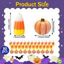 2 x 80 Pcs Fake Candy Corn Pumpkin Fall Resin Mini Pumpkin Halloween Resin Charms for Craft Making Artificial Candy Decorations for DIY Halloween Fall Thanksgiving Handmake Decor