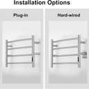Towel Warmer with Built-in Timer for Bathroom Wall Mounted Bath Towel Heater Plug-in Electric Heated Towel Rack Brushed ETW29