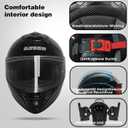 Full Face Motorcycle Helmet - DOT Approved, App Programmable Rear Display, USB Charging, Adult Dirt Bike Helmet for Men & Women, Size: M