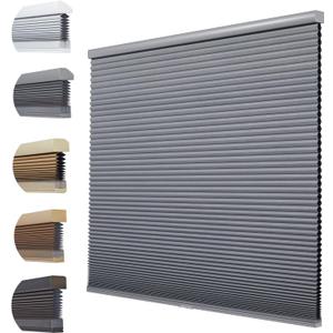 Persilux Custom Blackout Cellular Shades Cordless Blinds for Windows, Thermal Insulated, Noise Reduction, Room Darkening Honeycomb Blinds for Home, Night Grey