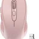 TECKNET Bluetooth Wireless Mouse, 3 Modes Bluetooth 5.0 & 3.0 Mouse 2.4G Wireless Portable Optical 4000 DPI Mouse with USB Nano Receiver,for Laptop, MacBook Pro Air, PC, Computer (Pink)