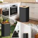 26 Gallon (100L) Recycling Bins for Kitchen with Bamboo lid, Black