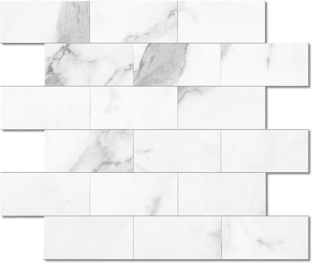 2026 New Upgrade Peel and Stick Backsplash Tile, Peel and Stick 11.34" X 11.57" Wall Tile for Kitchen, Bathroom, Fireplace, Laundry (Bright White, 10 Packs)