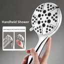 Aqvionic High-Pressure 8-Mode Handheld Shower Head  Anti-Clog Nozzles, Built-In Power Wash for Easy Cleaning, extra-long Stainless Steel Hose, Wall & Overhead Mounts Included
