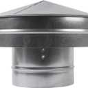 6" Inch Round Galvanized Steel Roof Cap with Mesh - Weather-Proof Chimney Cover with Side Wall - Fireplace Duct Rain Guard - Exhaust or Supply Ventilation Top Cover - Perfect Insulation Protector Cap