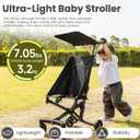 QPlay Ultra Lightweight Travel Stroller for Baby Aged 6-36 Months, Small Compact Folding Stroller with Backpack & Sun Visor for Kids Ages 1 to 3 Years Old - Fits Airplane Easy Carry and Storage