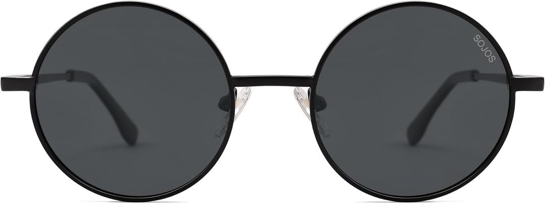 SOJOS Small Round Polarized Sunglasses for Women Men Retro Sun Glasses Vintage Shades UV400 Protection SJ1243