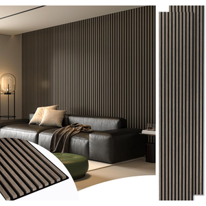 Art3d 2-Pack 108" x 12" Acoustic Wood Panels for Wall, Soundproof Wood Slat Panel for Wall and Ceiling, 3D Fluted Sound Absorbing Paneling for Interior Wall Decor, Living Room, Bedroom - Walnut