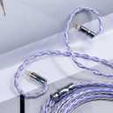 Yongse YS12 HiFi Upgrade Cable | 8-Strand Mixed Braid & 7N OCC Silver-Plated for Tangzu 7Hz IEMs | 0.78 2-Pin (4.4mm Balanced, Purple)