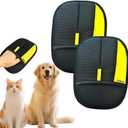 Electrostatic Pet Hair Removal Gloves: Quick Wiping - Reusable & Washable for Sofa Clothing Pet Beds Effortless Cats & Dogs Hair Remover for Busy Pet Owners (2pcs-Black)