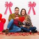 Valentine's Day Bow Large Valentine's Day Wreath Bows 11.4x19.6 In Valentine's Day Pink Love Heart Ribbon Bow for Wreath Valentine Tree Topper Bow for Valentine Wedding Front Door Indoor Outdoor Decor