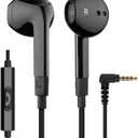 LUDOS FEROX Wired Earbuds in-Ear Headphones, Earphones with Microphone, Noise Isolation Corded for 3.5mm Jack Ear Buds for iPhone, Samsung, Computer, Laptop, Kids, School Students (Black)