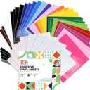 UCEC 52Pack Removable Vinyl Sheets Compatible with Cricut Maker 4/Maker 3/Explore 3/Explore 4, 22 Color Permanent Vinyl 13"x12" Self Adhesive Vinyls Sheets for DIY Projects Scrapbooking Cup Decoration