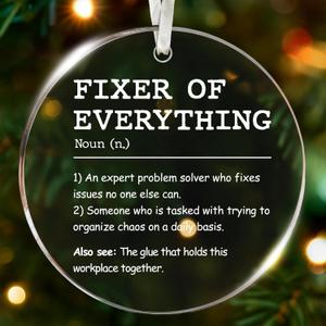 Office Funny Office Ornaments for Boss, Fun Gift for Managers, Unique Office Ornaments for Christmas Decor, Fixer of Everything Themed Ornament, Ideal Gifts for Bosses and Manager