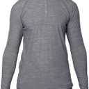 MERIWOOL Men's Base Layer Long Sleeve Henley - Lightweight Merino Wool Thermal (Silver, S)