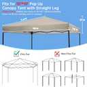 10x10 Canopy Replacement Top, Pop Up Canopy Replacement Tent Cover for Straight Leg Frame, Waterproof Canopy Top Cover for Garden Patio Camping (Top Only)(Khaki)