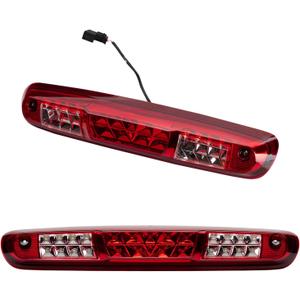 Third 3rd Brake Light, LED High Mount Stop Light for 2007-2013 Chevy Silverado/GMC Sierra 1500 2500HD 3500HD, Rear Center Cab Roof Tail Cargo Lamp, Red Lens