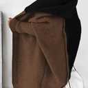 Astylish Women 2026 Fall Outfits Open Front Long Sleeve Hooded Knit Cardigan Sweaters Color Block Outwear Coats (XXL)
