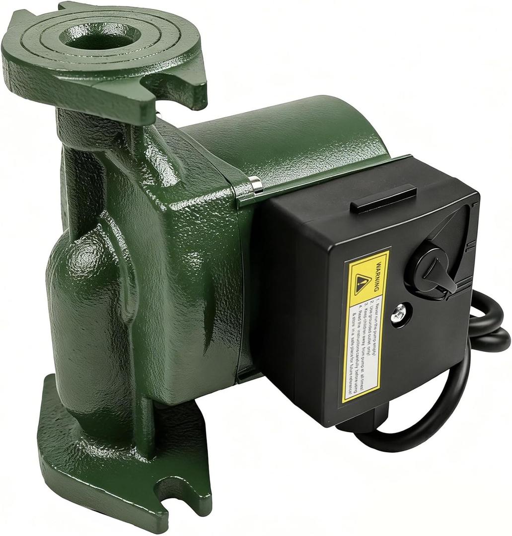 007-F5-7IFC Cast Iron Circulator Pump, 3-Speed Hot Water Circulation Pump With Built-In Check Valve, Quiet Operation For Floor Heating And Hot Water Circulator Pump System