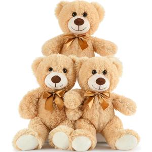 MaoGoLan 3 Pieces Bulk Teddy Bears Stuffed Animals Baby Shower, Soft Small Stuffed Teddy in Bulk, 13.5" Cuddly Mini Teddy Bears Centerpiece,Wedding,Party,Engagement