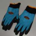 COOLJOB Waterproof Winter Freezer Gloves for Working Gardening Fishing Construction Worker, Double Coated Rubber for Warehouse Cold Refrigeration House, 1 Pair Small Blue