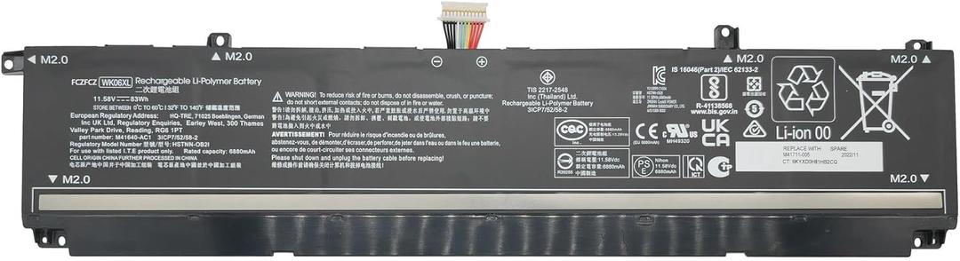 WK06XL Battery 83Wh Replacement for HP Omen 16-wd 16-xf 16-xd 16-wf 16-b 16-b0000 16-c 16-c0000 16t-c 16-k0000 16-n 16-n0000 17-ck Series HSTNN-WB0C HSTNN-OB2I M41640-CD1 M41711-005 11.58V