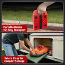 HOXWELL 6.5" X 6.5" RV Stabilizer Jack Pads with Anti-Slip Rubber Mats, Stackable Camper Jack Pads with Handles & Handy Strap, Sink-Resistant Camper Accessories for RV Stabilization, 4 Pack, Red