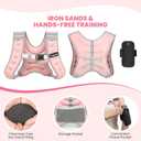 Fragraim Weighted Vest for Women Men - 8lb/10lb/12lb/16lb/22lb/25lb/30lb Weight Vest with Reflective Stripe, Detachable Phone Pouch, Ideal for Walking, Strength Training, Running, Workout, Cardio (Pink)