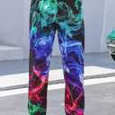 UNICOMIDEA 6-16T Boys Pants Girls Funny Joggers Sports Sweatpants with Drawstring (8-9 Years, 01 Black Green 02)