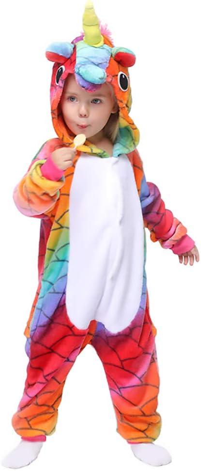 Rainbow Unicorn Onesie Pajamas Animal Costume Halloween Cosplay for Kids (Kids-XS(2-4 Years), G-fish Scales Unicorn)