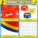 CroBlissful 12 Pack Dog Paw Plastic Bowls Dog Theme Birthday Decoration Party Supplies Blue Yellow Snack Bowls Plates Puppy Food Trays with Bone Cards for Party Favors Table Centerpieces(Red)