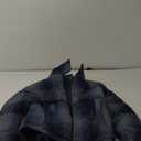 Levi's Women's Cinch Waist Puffer Jacket (Medium, Blue Ombre Wool Plaid)