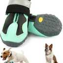 Breathable 2 Pack Dog Boots , Waterproof Shoes for Dogs with Reflective Straps - Dog Shoes for Hot Pavement, Hiking & Walking,  (Green, Size 3)