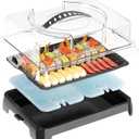Chilled Portable Serving Tray Platterbox with Reusable Ice Pack with Lid Shrimp Cocktail Serving Dish Platter Cold Food Buffet Server for Appetizer Veggie Fruit Food Parties Outdoor Picnic, Black