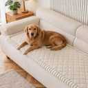 FUANGUI Couch Covers for Dogs Washable, Sofa Cover with Straps for 3 Cushion Couch,Non-Slip Pet Couch Protector for Sectional & Leather Sofa, 1PC(Beige, 27.6" x 70.9")
