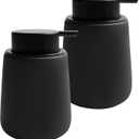 Soap Liquid Dispenser Ceramic with Easy-to-Press Pump Hand Liquid Dispenser for Shampoo Bathroom Kitchen 12 oz 2pcs