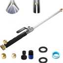 Rerennco Upgraded Jet Nozzle for Garden Hose Power Washer Wand Hydro Jet High Pressure Washer Tools with 2 Different Nozzles and Hose Quick Connectors