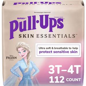 Pull-Ups Girls' Skin Essentials Potty Training Pants, Training Underwear, 3T-4T (32-40 lbs), 112 Ct (4 Packs of 28)