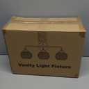 Bathroom Light Fixtures, 3-Light Amber Vanity Lights with Unique Leaf Texture Glass Shade, Modern Matte Black and Gold Bathroom Wall Lamp for Mirror Hallway Cabinet Living Room