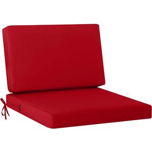 idee-home Outdoor Cushions for Patio Furniture, Outdoor Seat Cushion, Waterproof Couch Hampton Bay Deep Seat Replacement Chair Cushions for Garden Lawn Backyard Deck, 28.5 x 28.5 Red