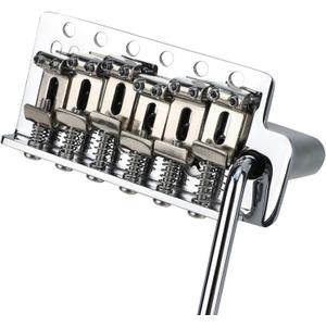 10.5mm Electric Guitar Bridge Chrome 6 Point tremolo bridge Stainless Steel Vintage Saddles Plate Zinc Alloy Block Compatible with 6 String Start Electric Guitar Replacement Parts
